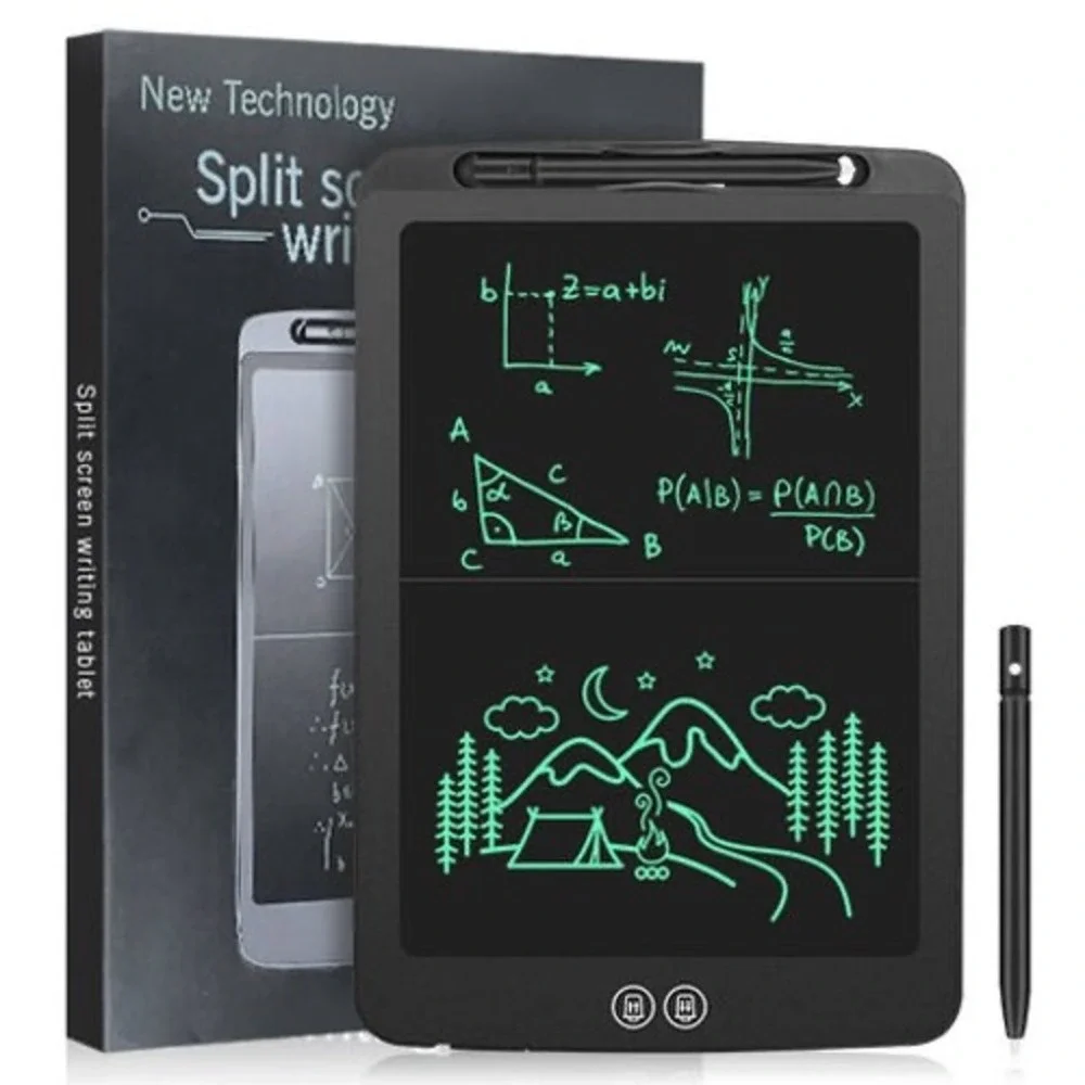 New CuFun 12 Inch Split Screen LCD Writing Tablet Electronic Doodle Board Black